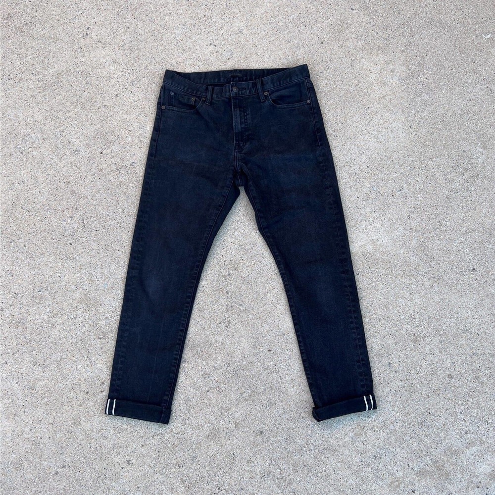 Uniqlo Black Stretch Selvedge Slim-Fit Jeans
